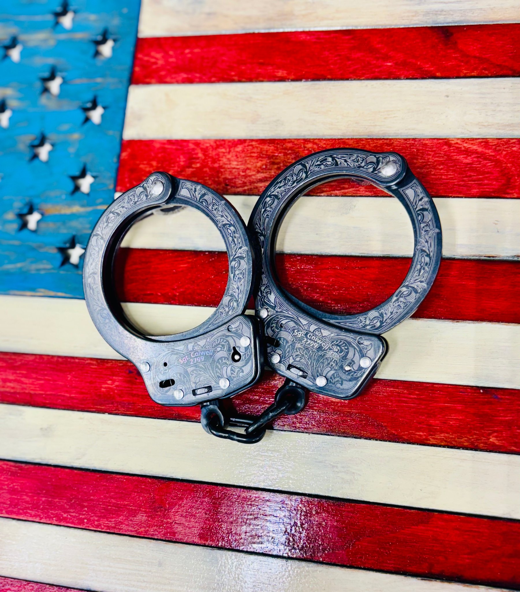 Engraved Handcuffs - Smith & Wesson Chain