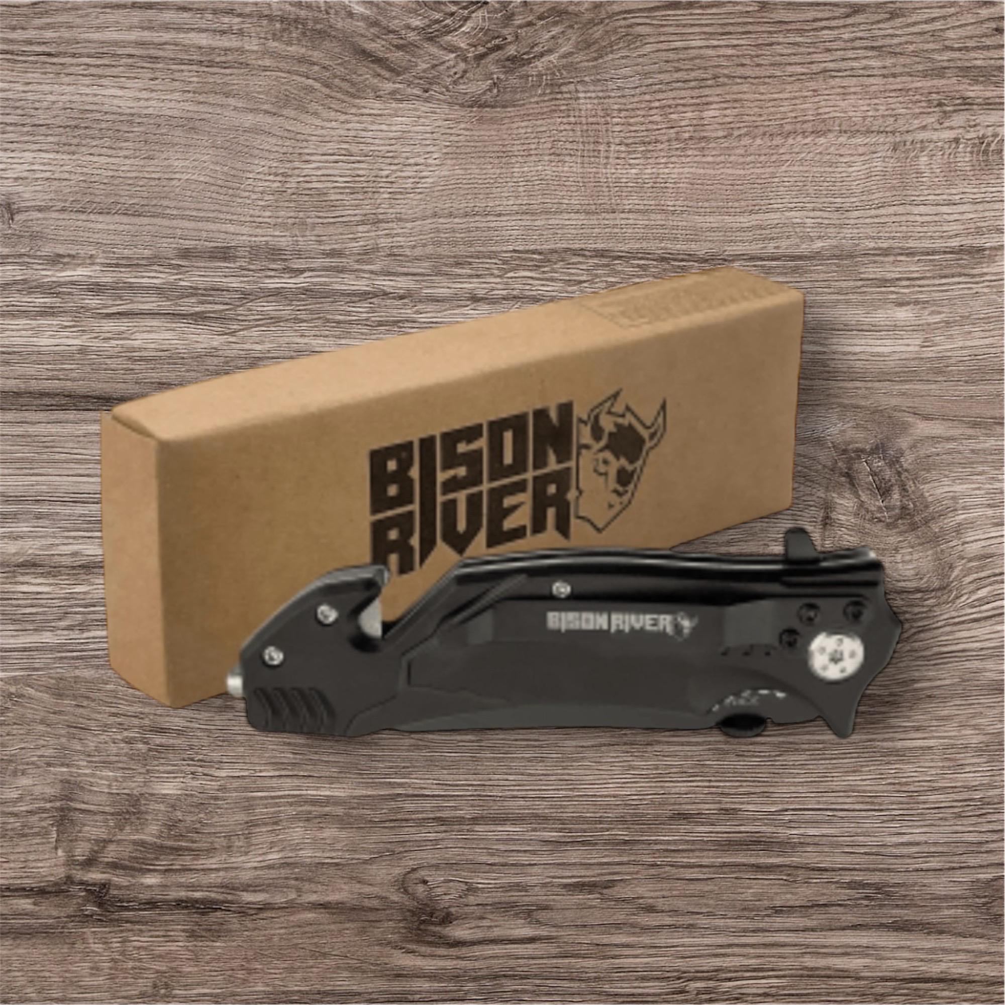 Engraved Rescue Knife - Bison River